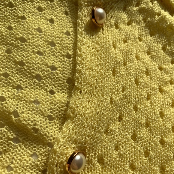 Pearled Yellow crochet ZAFUL cardigan - Picture 4 of 4
